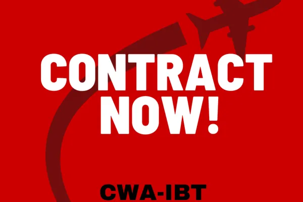 Red background image with a flying plane and "Contract Now" in white text