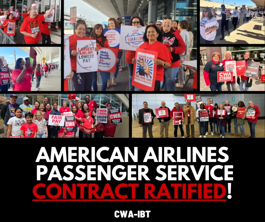 American Airlines agents stand in solidarity 
